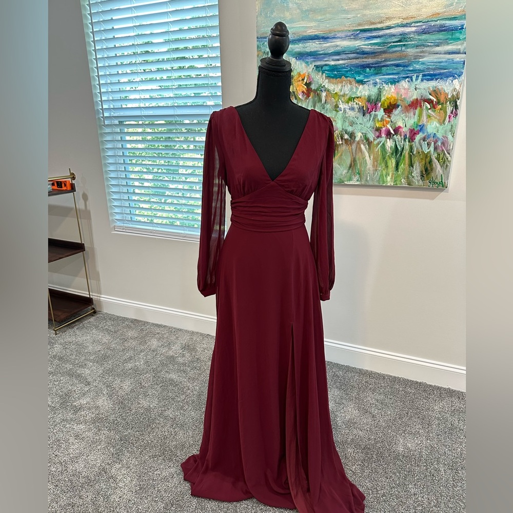 Love you so Burgundy Lulus Bridesmaid Dress Size XS